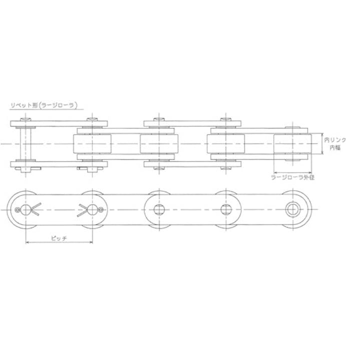 【CAINZ-DASH】江沼チヱン製作所 ＥＫＣ２０４２－Ｘ　ダブルピッチシールチェーン EKC2042-X 120L DCKJ【別送品】