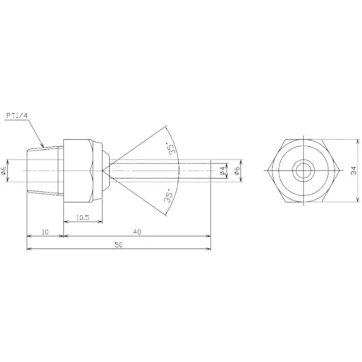 【CAINZ-DASH】日機 ポイントフィットノズル PT1/4 L40 NNPT 1/4-40【別送品】