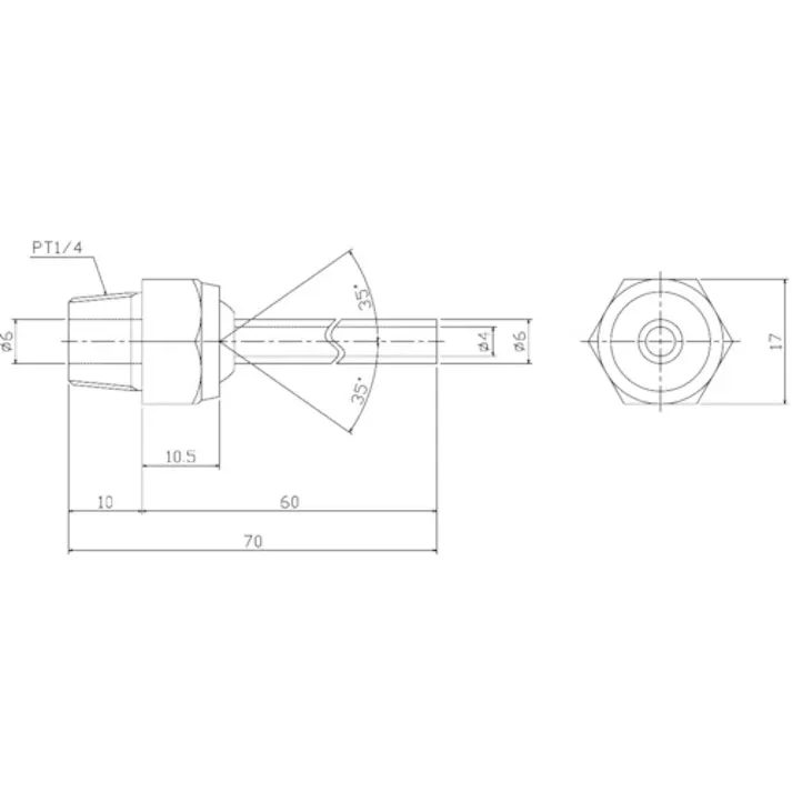 【CAINZ-DASH】日機 ポイントフィットノズル PT1/4 L60 NNPT 1/4-60【別送品】
