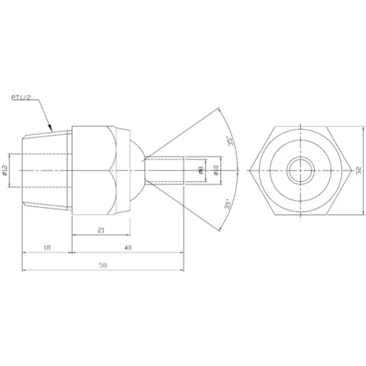 【CAINZ-DASH】日機 ポイントフィットノズル PT1/2 L40 NNPT 1/2-40【別送品】