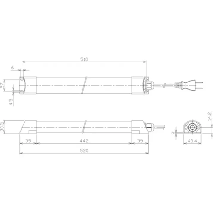 【CAINZ-DASH】日機 簡易防水型LEDリニアライト AC100~120V 1400lm NLT2-20-AC-S【別送品】