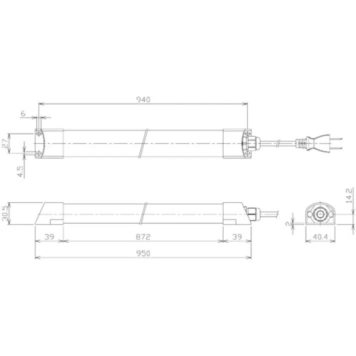 【CAINZ-DASH】日機 簡易防水型LEDリニアライト AC100~120V 2800lm NLT2-40-AC-S【別送品】