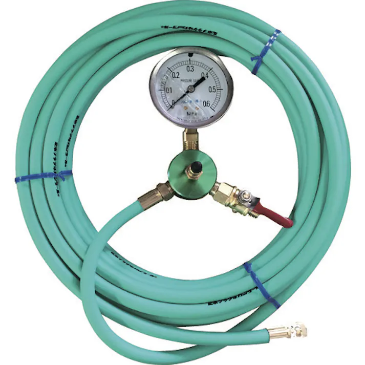 【CAINZ-DASH】カンツール 配管内止水用品 エアホース10m 圧力計付 HT-10-T【別送品】