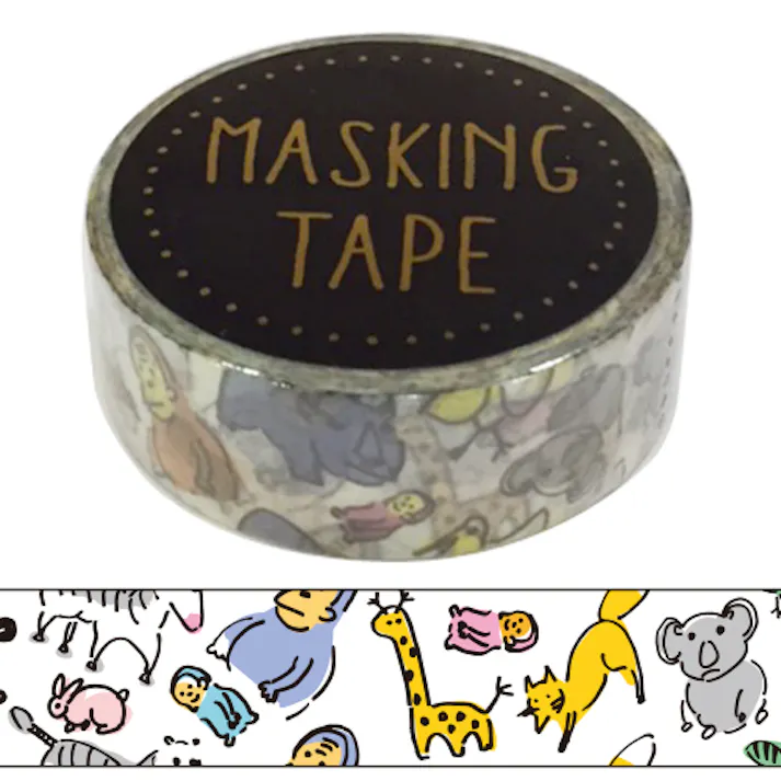ワールドクラフト マスキングテープ 15mm ZOO