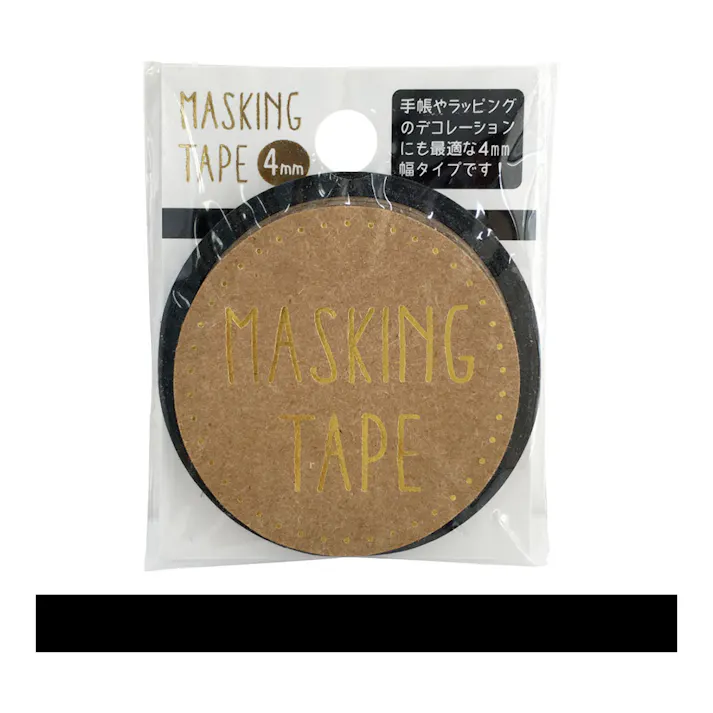 ワールドクラフト マスキングテープ 4mm ブラック