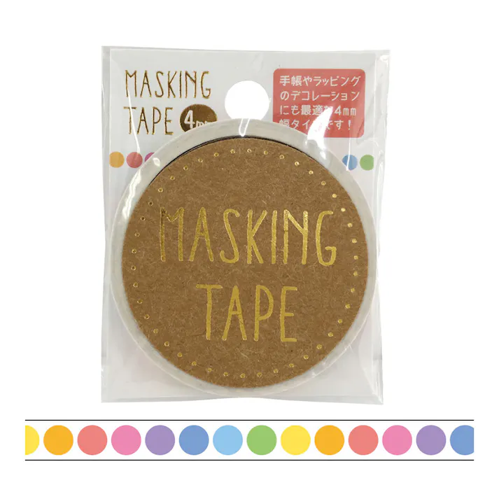 ワールドクラフト マスキングテープ 4mm カラフルドット
