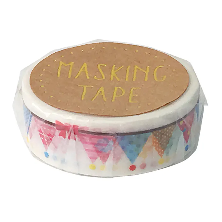 ワールドクラフト マスキングテープ カラフルガーランド 15mm×7m