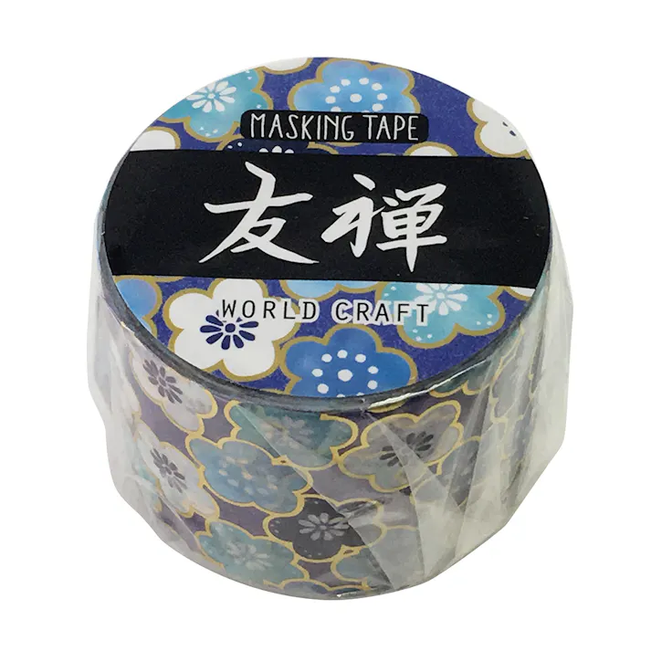 ワールドクラフト マスキングテープ 友禅 藍 30mm