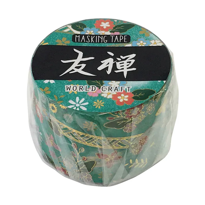 ワールドクラフト マスキングテープ 友禅 浅葱 30mm