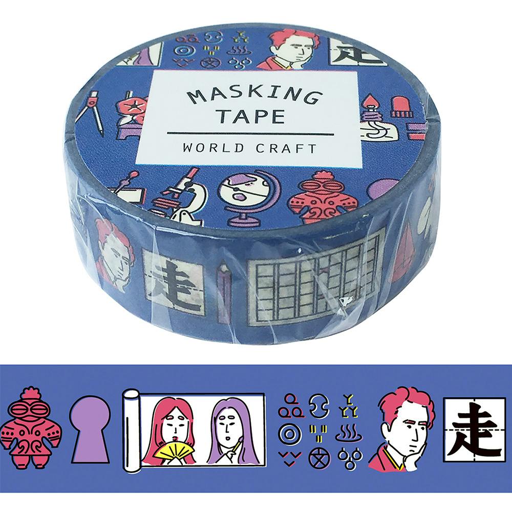 ワールドクラフト マスキングテープ 15mm 国・算・理・社 デコレーショングッズ ワールドクラフト マスキングテープ 15mm 国・算・理・社 デコレーショングッズ