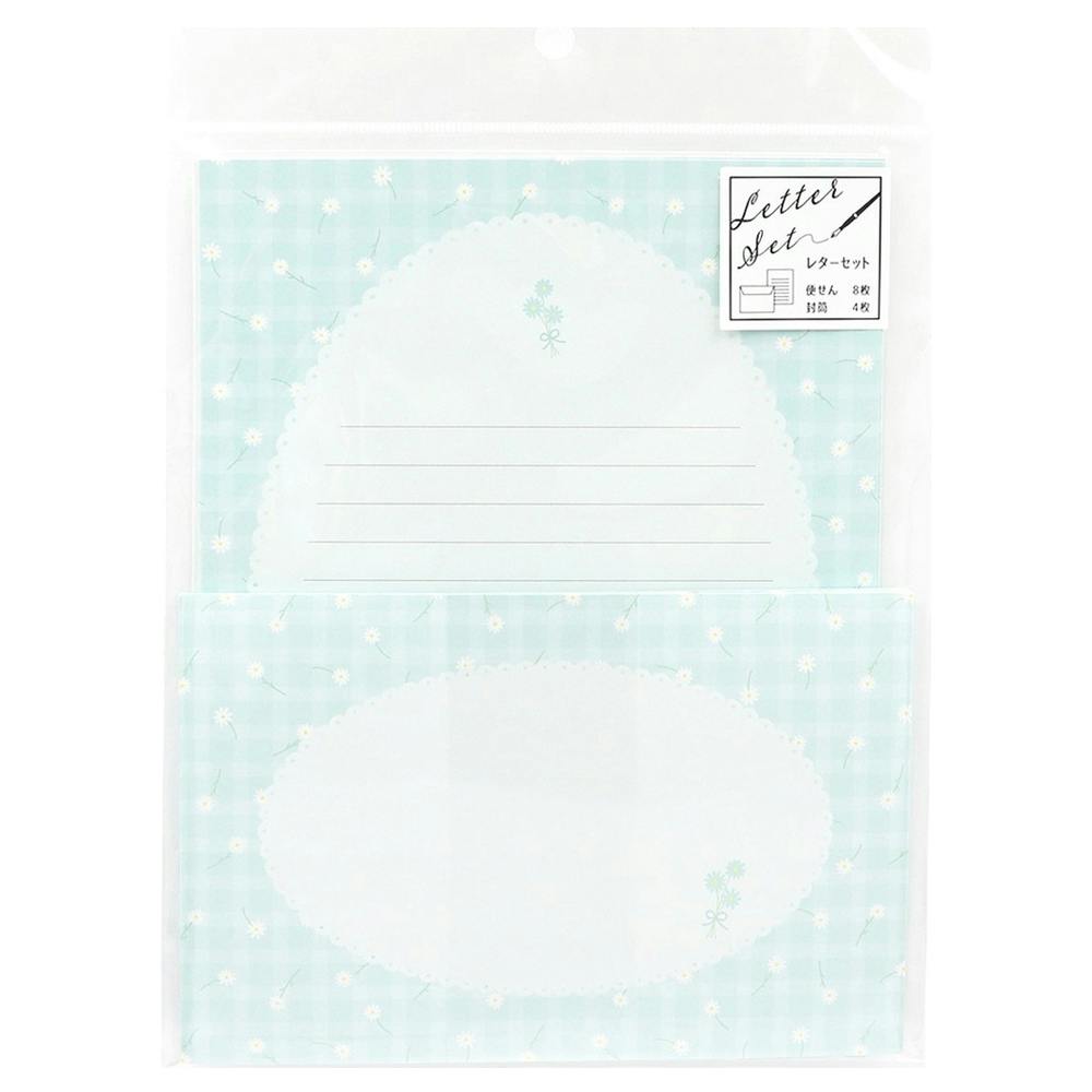 レターセット Flower Daisy 水色 封筒・はがき・レター用品 レターセット Flower Daisy 水色 封筒・はがき・レター用品