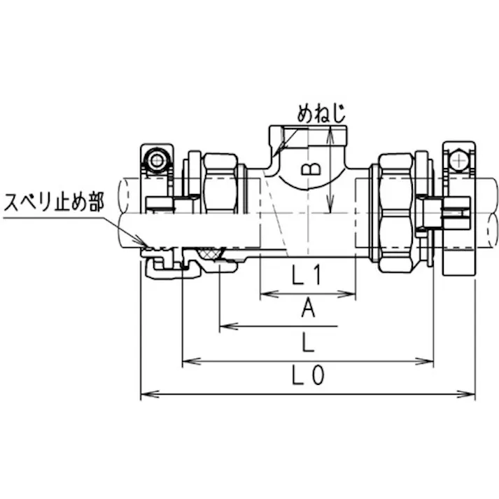 【CAINZ-DASH】川西水道機器 塩ビ管用継手 SKX枝部めねじ付チーズ V30×32A SKXMTV30X32【別送品】
