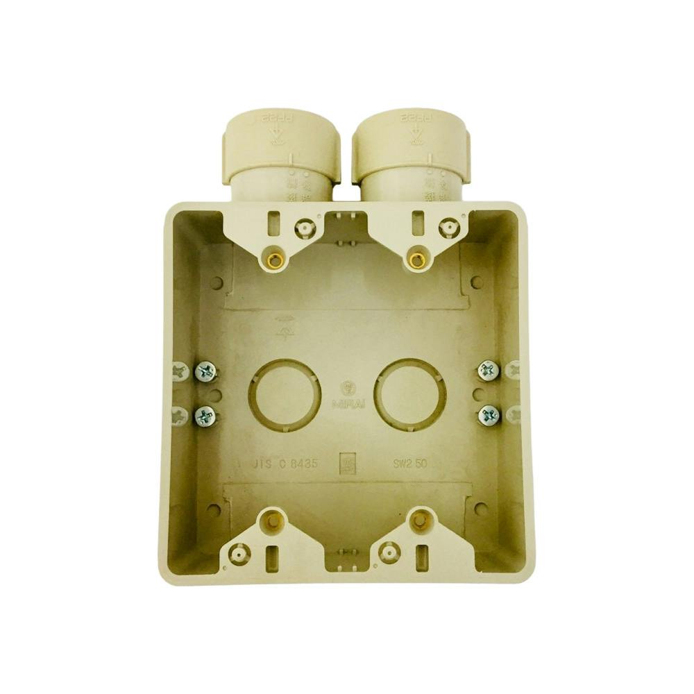 未来工業 露出スイッチボックス コネクタ付 ベージュ SW2-22WFG