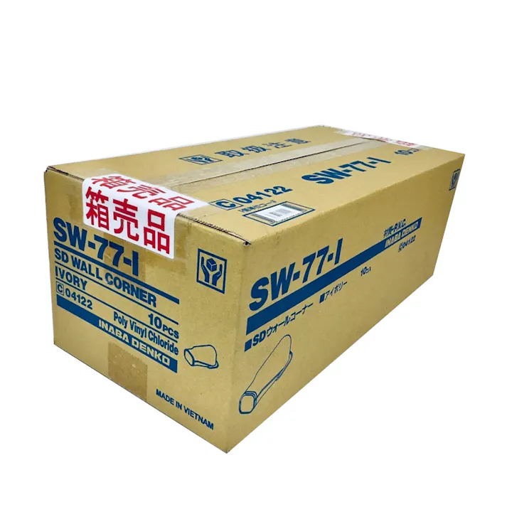 因幡電工 スリムダクトSD ウォールコーナー 壁面取り出し用 アイボリー SW-77-I 10個入