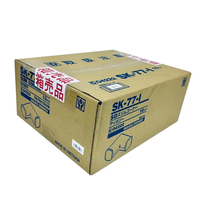 因幡電工 スリムダクトSD スリムコーナー 平面90度 アイボリー SK-77-I 10個入