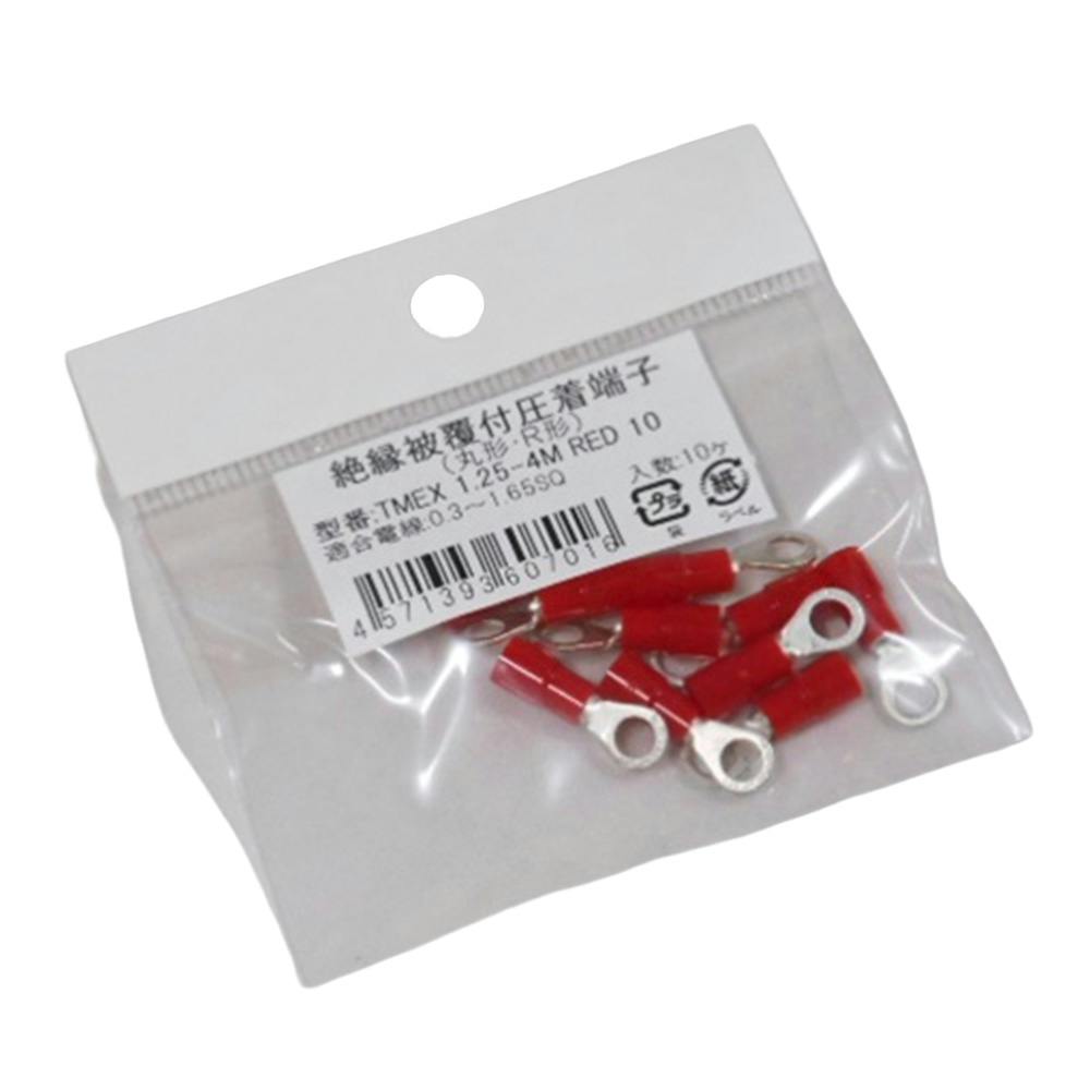ニチフ 絶縁被覆付圧着端子 TMEX 1.25-4M RED 10個入