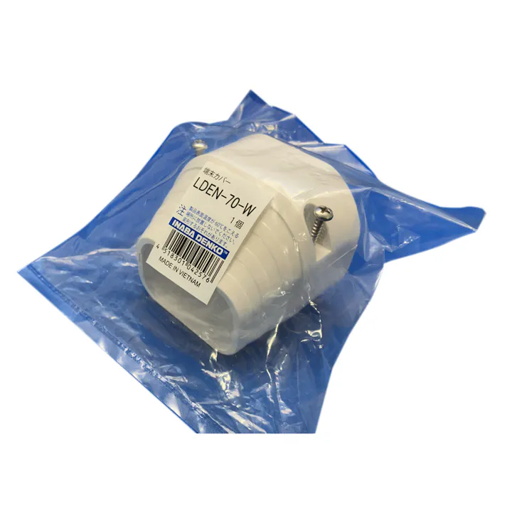 因幡電工 スリムダクトLD 端末カバー ホワイト LDEN-70-W 10個入