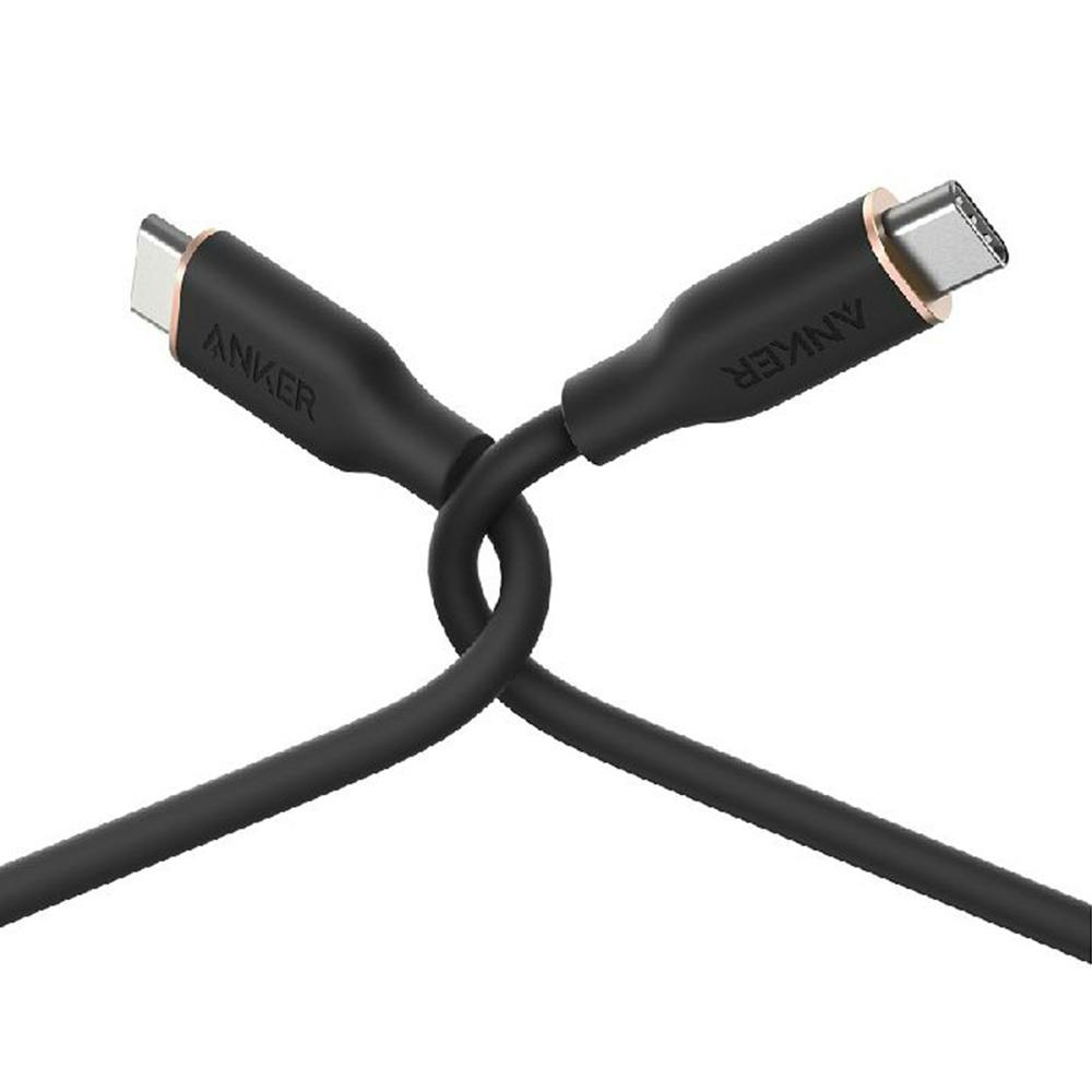 Anker PowerLine3 Flow USB-C ＆ USB-C ケーブル 0.9m ミッドナイト