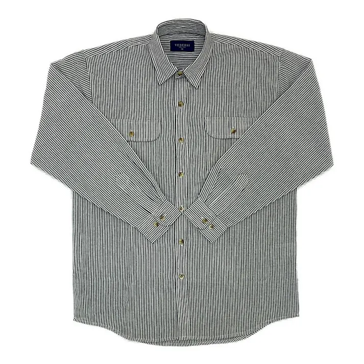 ヒッコリーシャツ LL ブラック