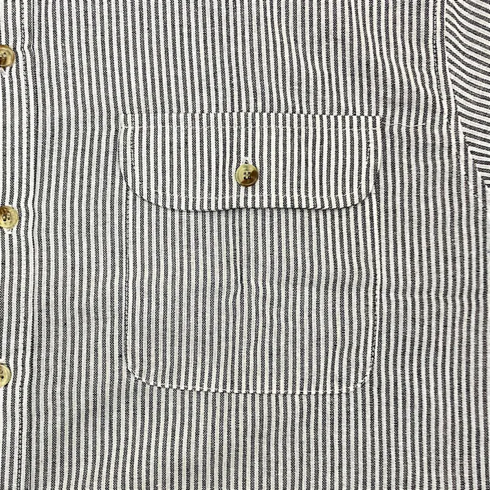 ヒッコリーシャツ LL ブラック