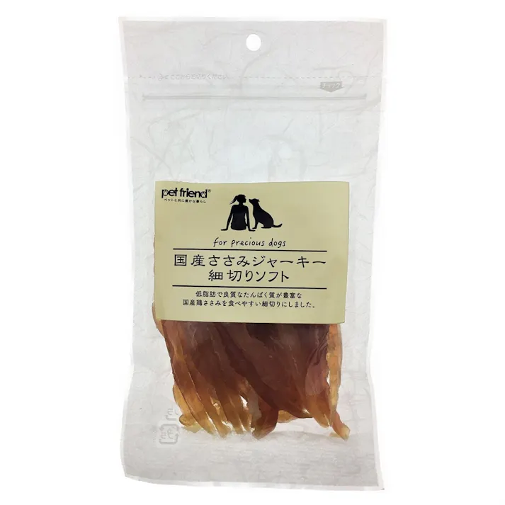 国産ささみジャーキー 細切りソフト 100g(販売終了)
