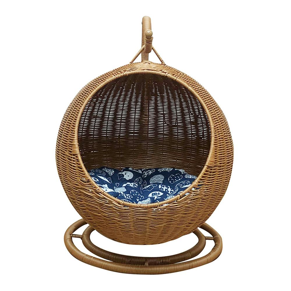 癒しの空間を与えるペット用ハンギングチェアー ブラウン【別送