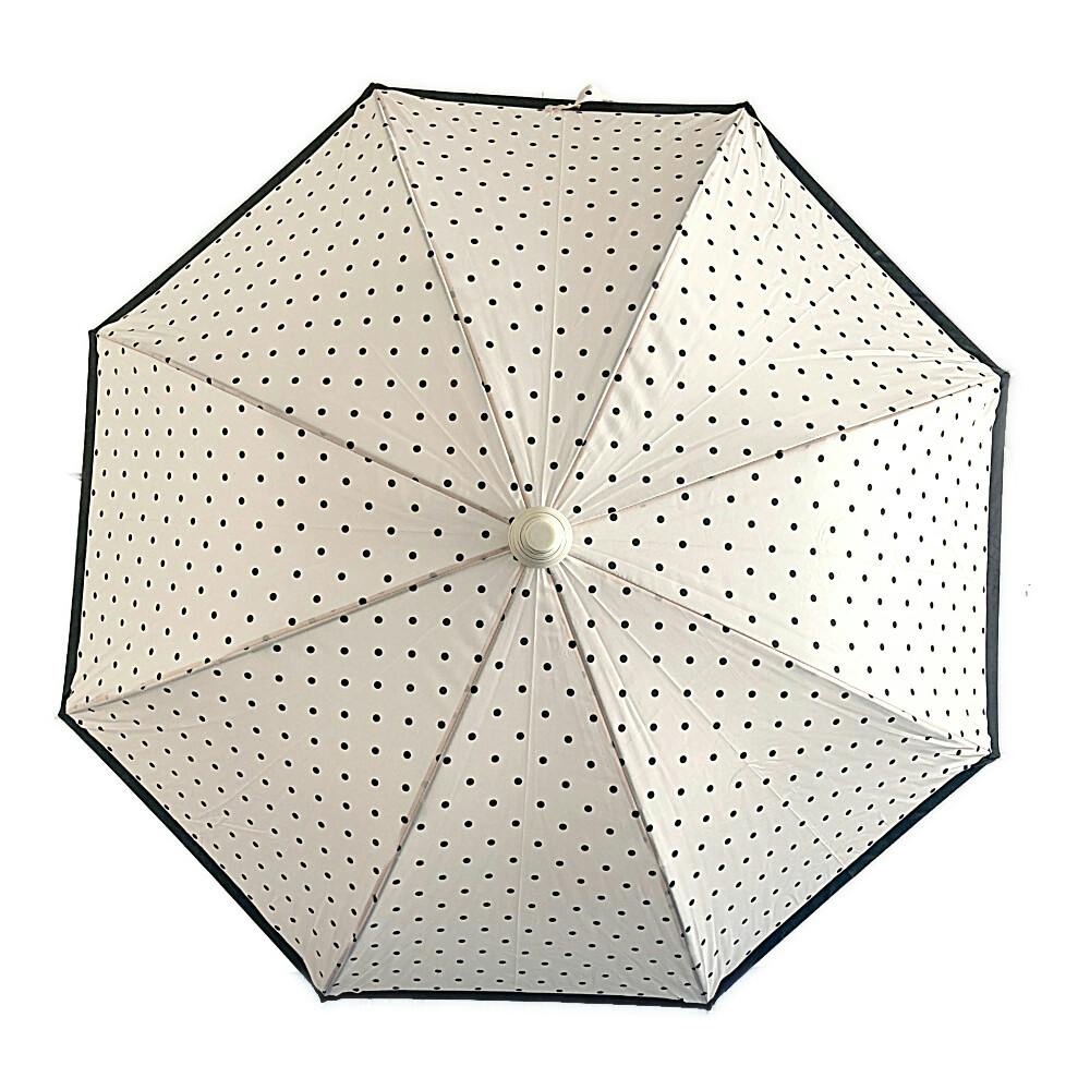 スライドカバー付き傘 60cm ドット ベージュ C6 | 傘 通販