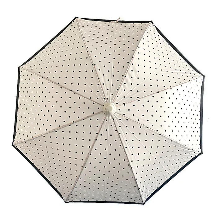 スライドカバー付き傘 60cm ドット ベージュ C6