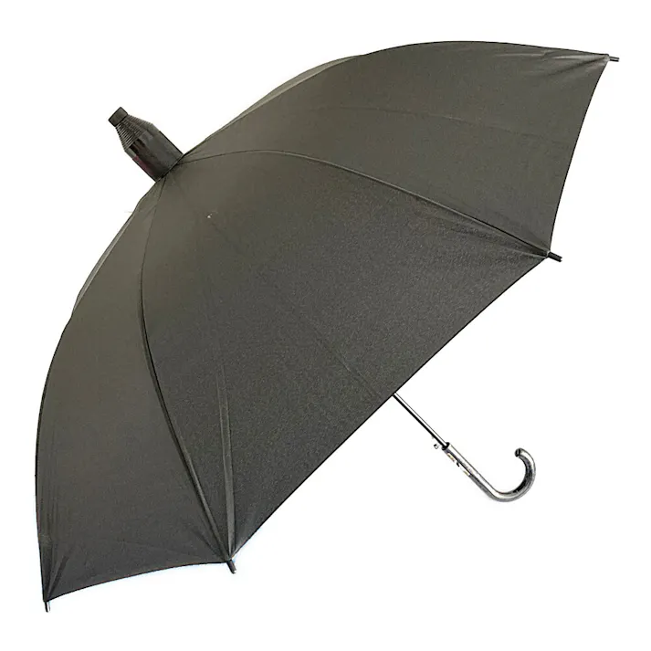 スライドカバー付き傘 65cm 無地 ブラック C6