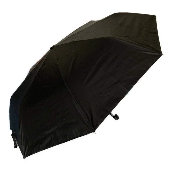 晴れの日でも使える大きめ晴雨兼用折傘 カラビナ付 70cm ブラック (販売終了)
