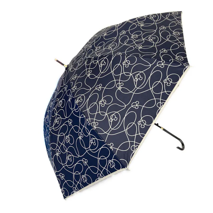 晴れの日でも使えるディズニー晴雨兼用長傘 58cm ミッキーネイビー(販売終了)