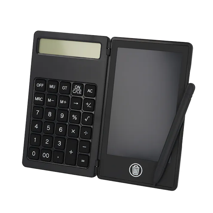 4.4インチ 電子メモパッド付電卓 ブラック