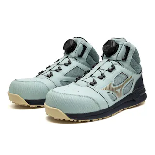 ミズノ 安全靴 オールマイティ LSII73M BOA ダイヤル式 ミントブルー/ゴールド 27.0cm