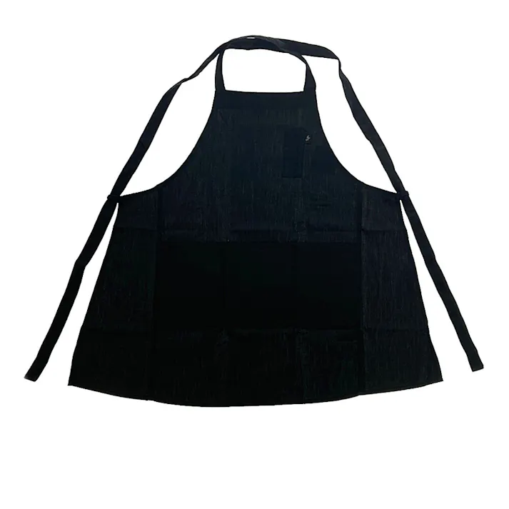 ツイル 無地タスキエプロン ブラック