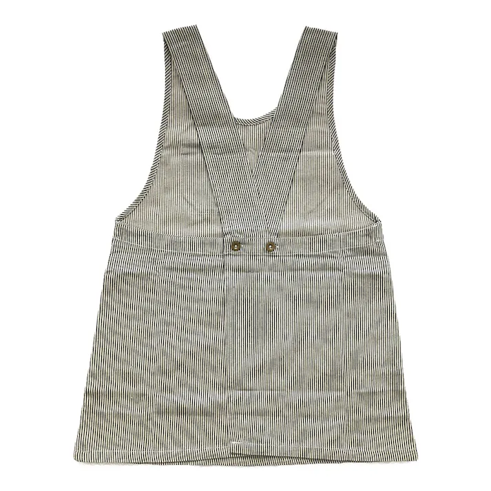 ヒッコリー フリークロスエプロン ホワイト×ネイビー