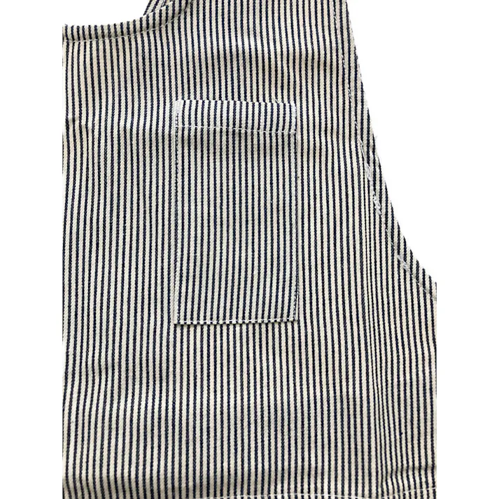 ヒッコリー フリークロスエプロン ホワイト×ネイビー