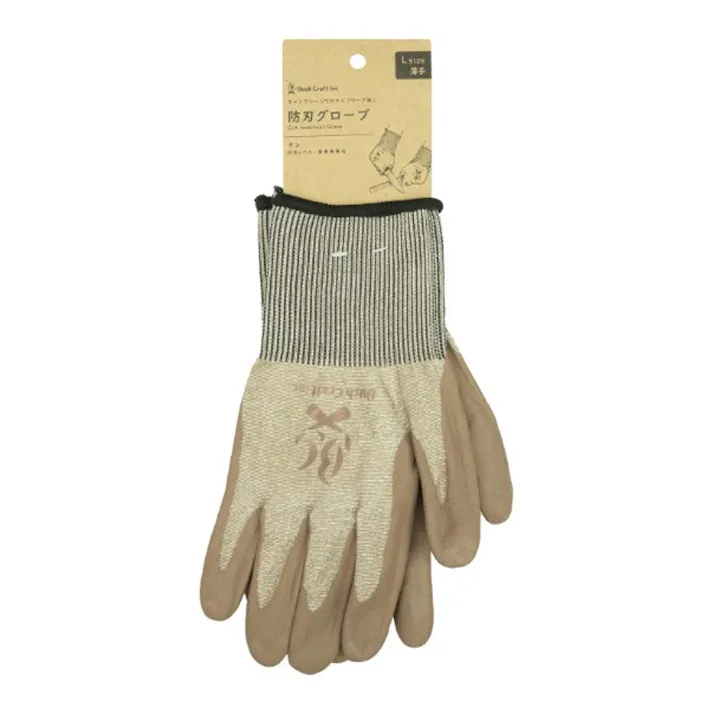 Bush craft ブッシュクラフト 防刃グローブ L 薄手 タン