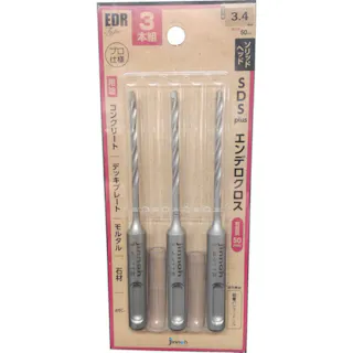 【CAINZ-DASH】神王工業 コンクリートドリル“エンデロクロス“ Φ4.3(3本セット) EDR3S43118【別送品】