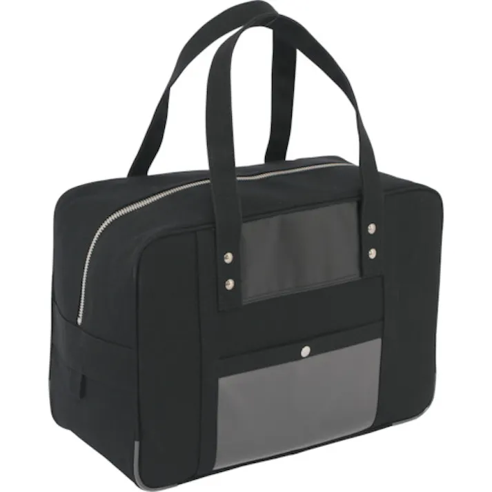 【CAINZ-DASH】三栄産業 帆布メール用ボストン(M)馬蹄錠金具付 黒 BTM-U-01【別送品】