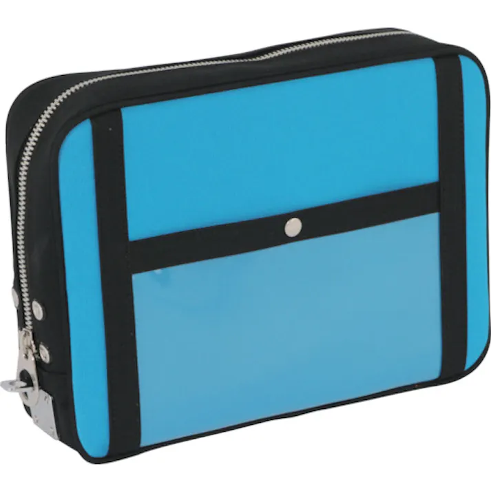 【CAINZ-DASH】三栄産業 帆布メール用ポーチ(L)馬蹄錠金具付 ブルー PL-U-09【別送品】