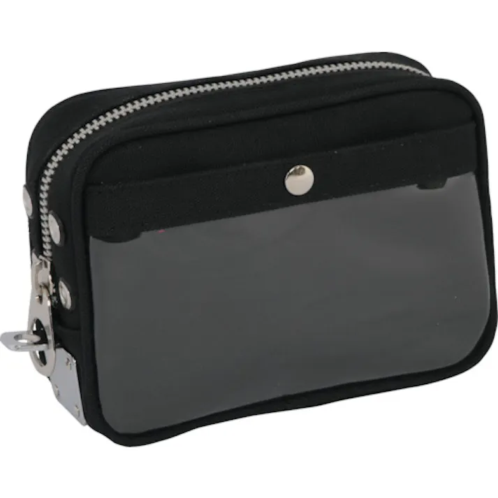 【CAINZ-DASH】三栄産業 帆布メール用ポーチ(SS)馬蹄錠金具付 黒 PSS-U-01【別送品】