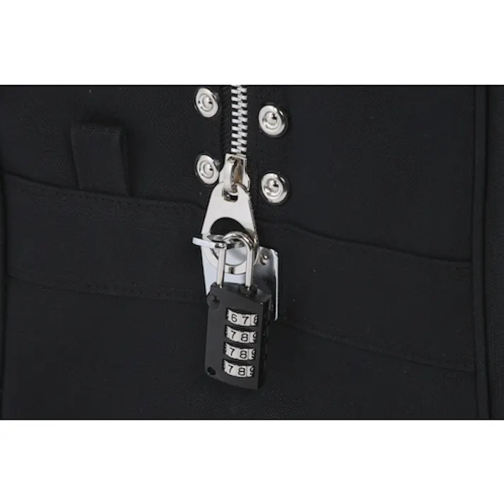 【CAINZ-DASH】三栄産業 帆布メール用ボストンMマチ広 馬蹄錠金具付 黒 BTMDE-U-01【別送品】