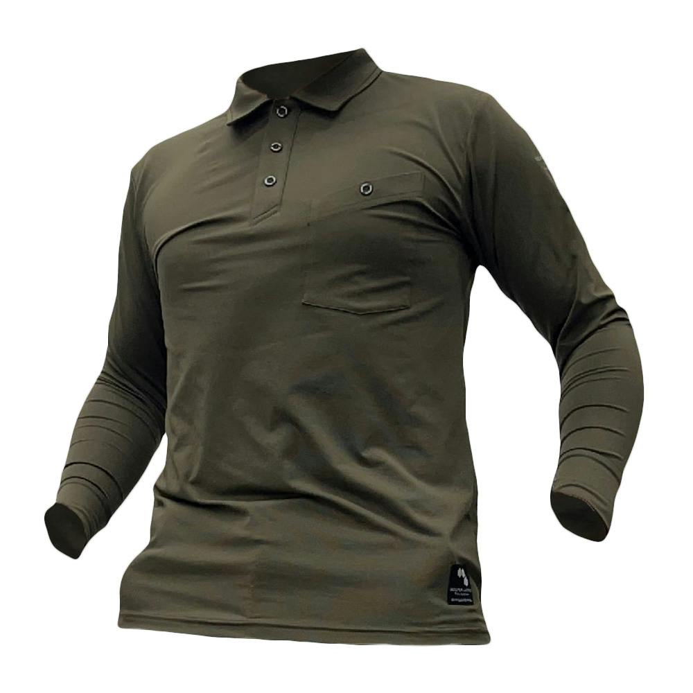 ヘリコンテック ミリタリーオリーブドラブ 長袖ポロシャツ HELIKON-TEX ライトウエイト POLO ポロシャツ ミリタリー