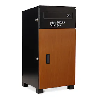 PYKES PEAK ポスト一体宅配ボックス ライトウッド 幅41.5cm高さ83cm奥行39cm メール便対応宅配便対応 A4サイズ対応 プッシュ錠【別送品】