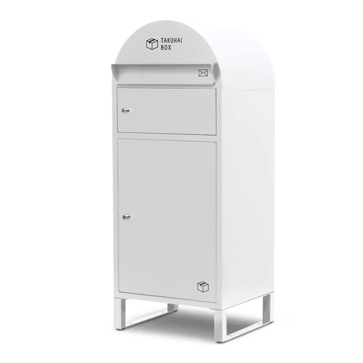 PYKES PEAK ポスト一体宅配ボックス 波月 ホワイト 幅41cm高さ100cm奥行36cm【別送品】