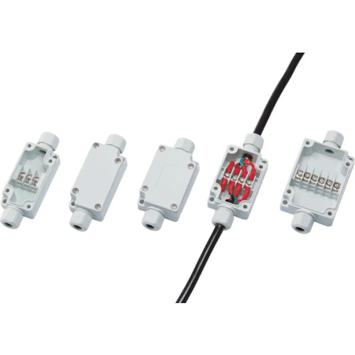 【CAINZ-DASH】タカチ電機工業 ケーブルグランド付端子ボックス(JAN付き) W65×H33×D24 ライトグレー TMC-3PG-TR【別送品】