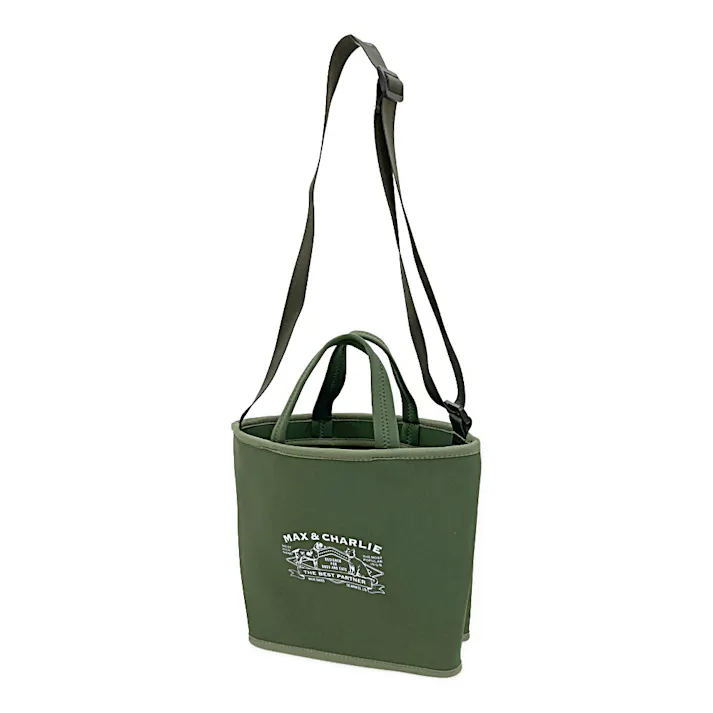 ネオプレーン調 お散歩バッグ カーキ