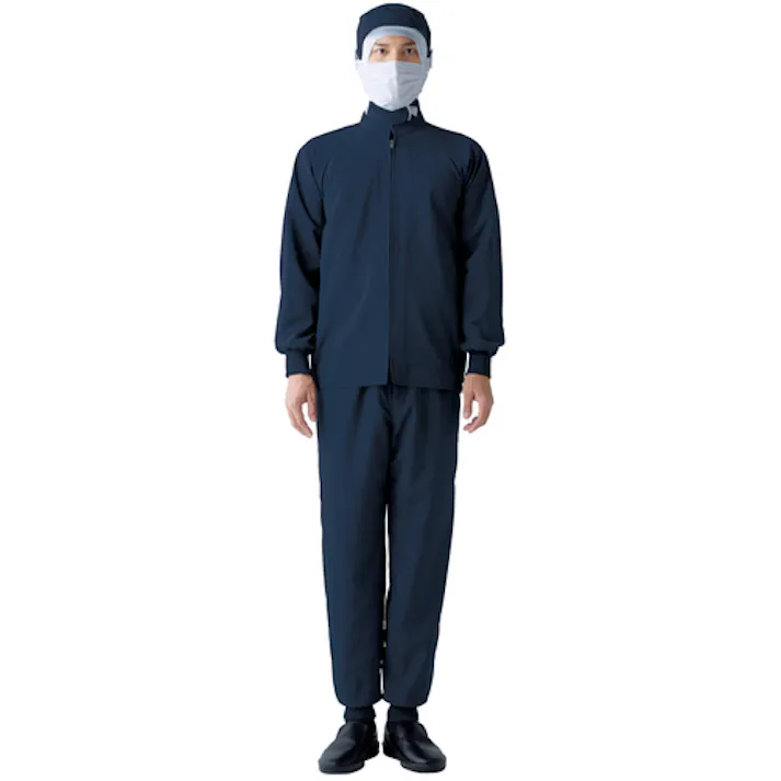 【CAINZ-DASH】サーヴォ 長袖ジャンパー 食品工場 白衣 衛生 ネイビー LL CD-394-K3-LL【別送品】