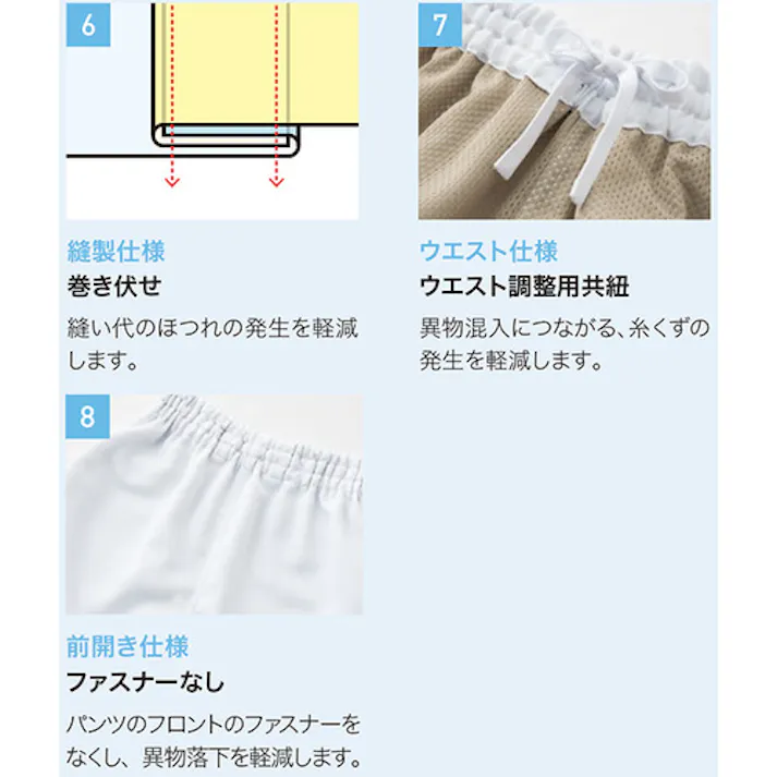 【CAINZ-DASH】サーヴォ ホッピングパンツ 食品工場 白衣 衛生 ホワイト S AQ-795-A9-S【別送品】