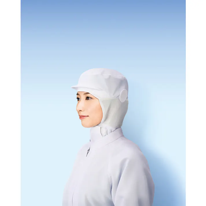 【CAINZ-DASH】サーヴォ ロングフード 衛生帽子 ホワイト L CD-590-A9-L【別送品】